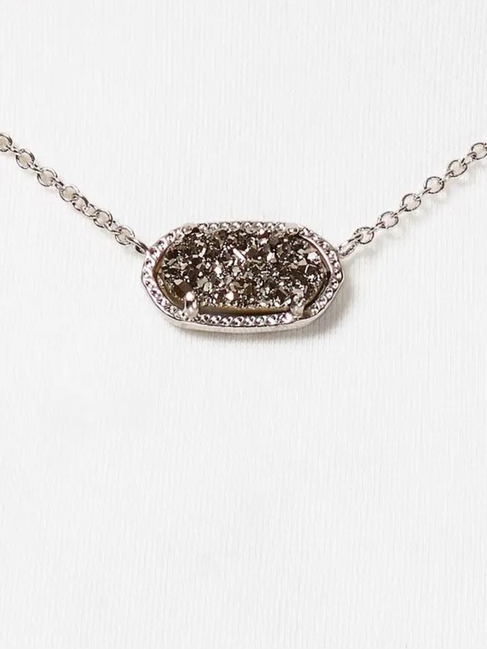 Kendra Scott Elisa platinum Drusy Necklace